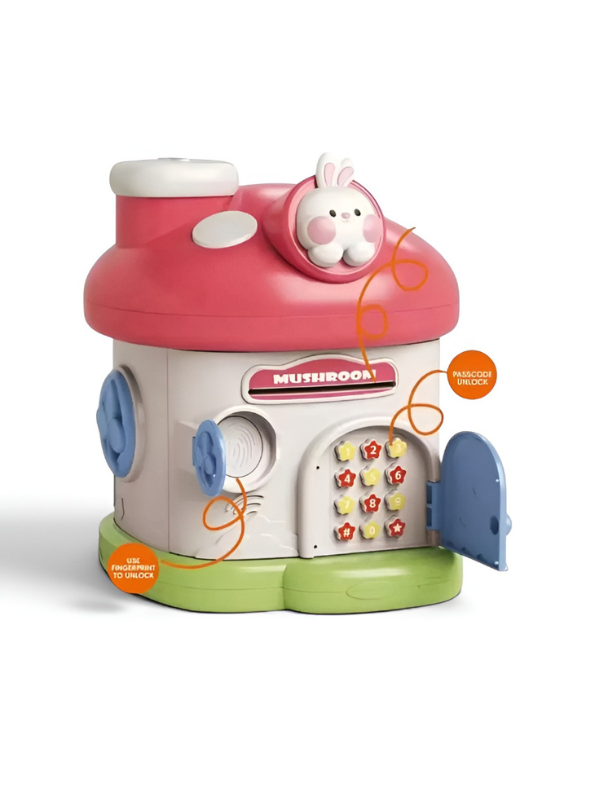 Mushroom House Piggy Bank – Electronic Money Saving ATM Box with Password, Music & Fingerprint Lock NX16320.