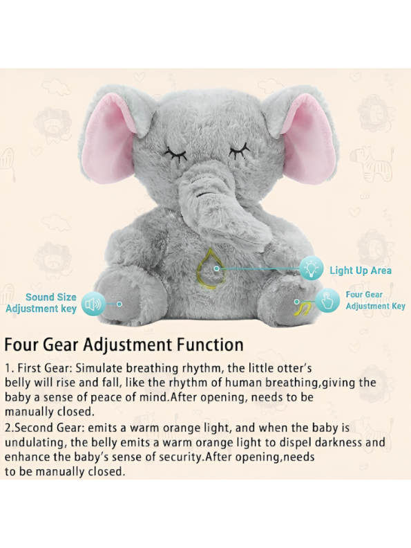 Musical Breathing Elephant Plush Toy TV5250.