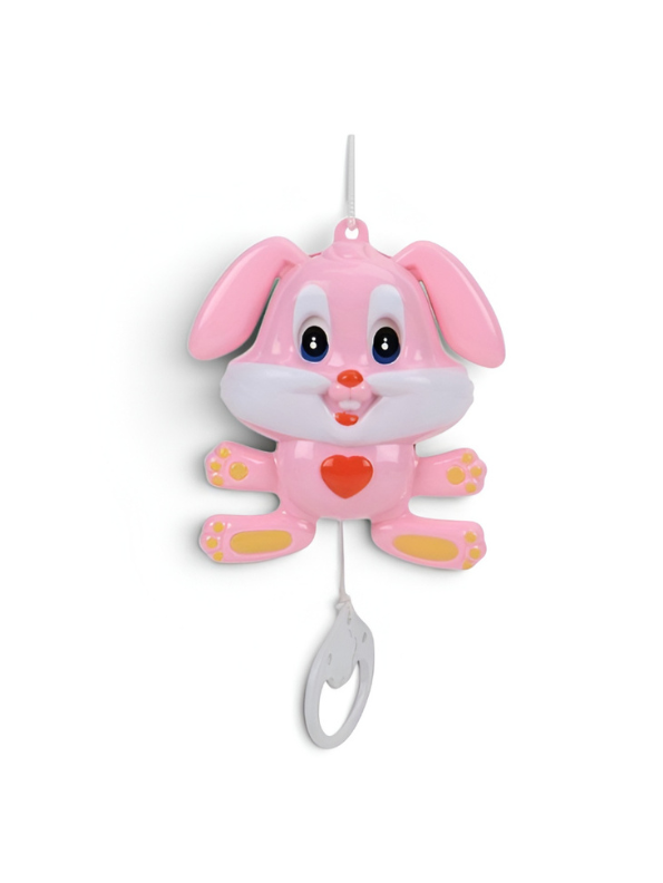 Musical Bunny Pull String Toy for Babies Pink LMI14130.
