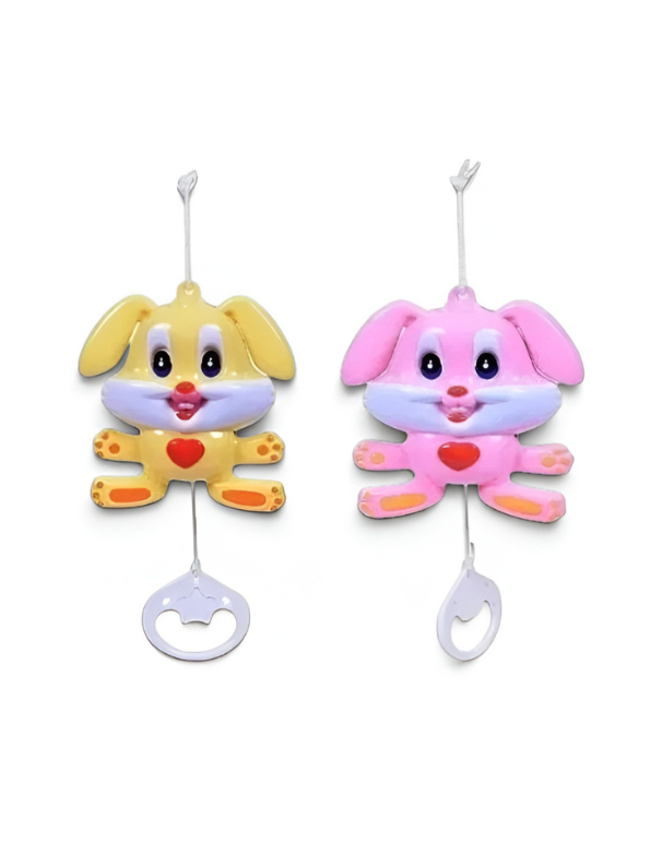 Musical Bunny Pull String Toy for Babies Pink LMI14130.