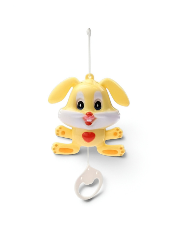 Musical Bunny Pull String Toy for Babies Yellow LMI14130.