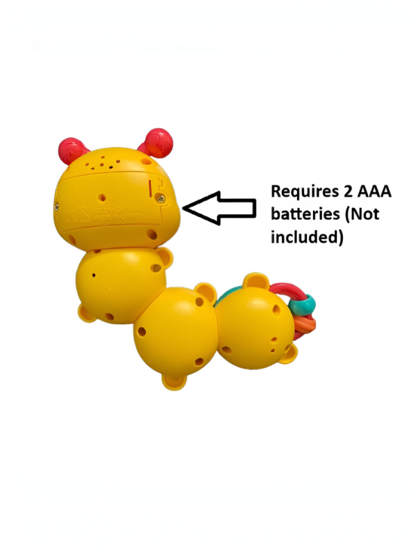 Musical Caterpillar Baby Toy with Lights and Sounds, Interactive Sensory Toddler Toy with Spinning Parts, Whistle & Beanbag Orange NX13406.