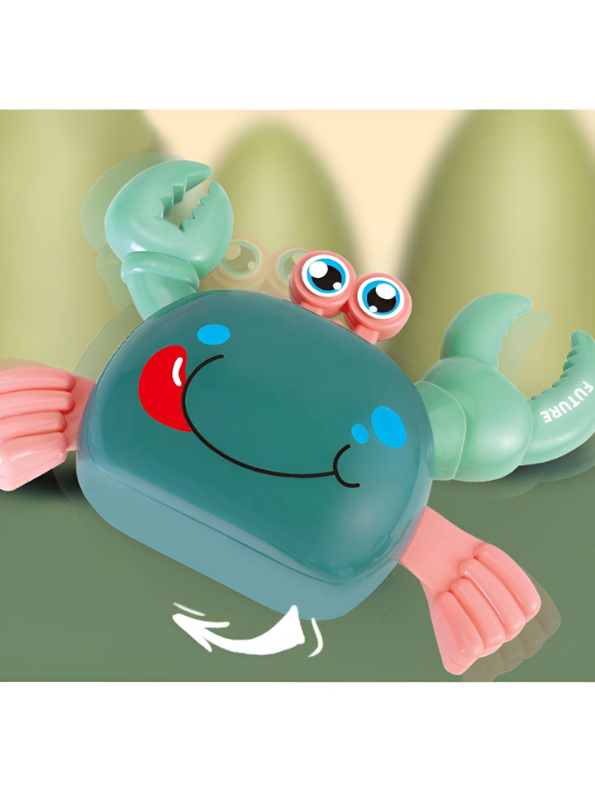 Musical Walking Crab Baby Toy – Interactive Tummy Time Crawling Toy with LED Lights & Music Turquoise  LMI11174.