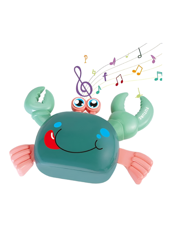 Musical Walking Crab Baby Toy – Interactive Tummy Time Crawling Toy with LED Lights & Music Turquoise  LMI11174.