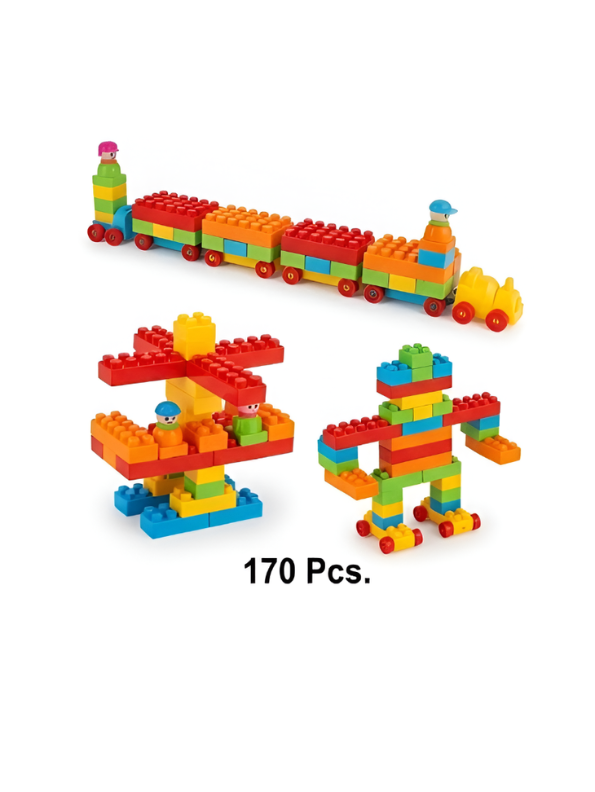 My Blocks 170-Piece Play & Learn Building Set – Educational Colorful Bricks for Kids LMI8256.