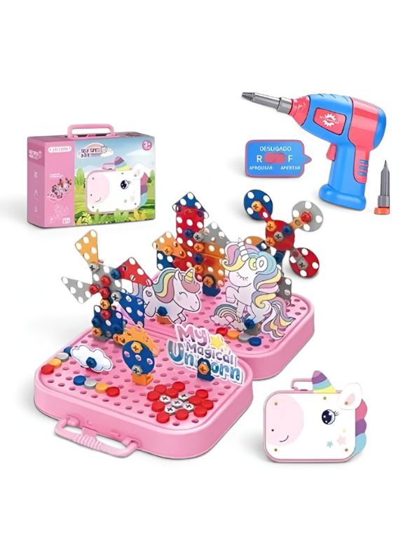 My Magical Unicorn DIY Electric Drill Puzzle Box - Creative STEM Building Toy for Kids TV7367