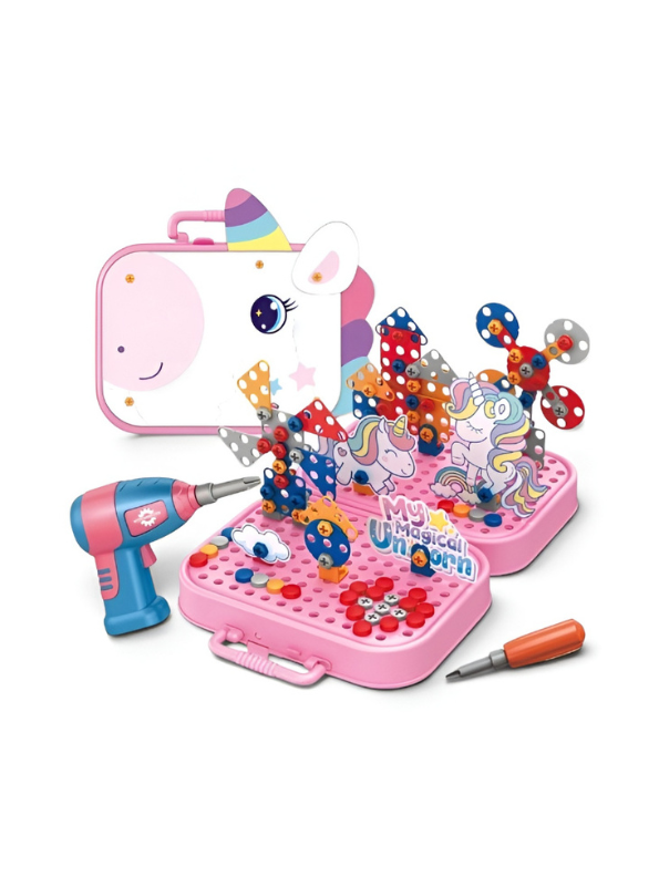 My Magical Unicorn DIY Electric Drill Puzzle Box - Creative STEM Building Toy for Kids TV7367