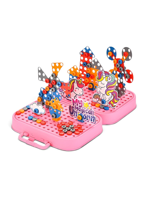 My Magical Unicorn DIY Electric Drill Puzzle Box - Creative STEM Building Toy for Kids TV7367