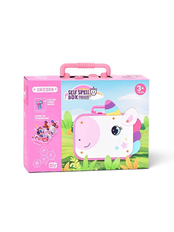 My Magical Unicorn DIY Electric Drill Puzzle Box - Creative STEM Building Toy for Kids TV7367