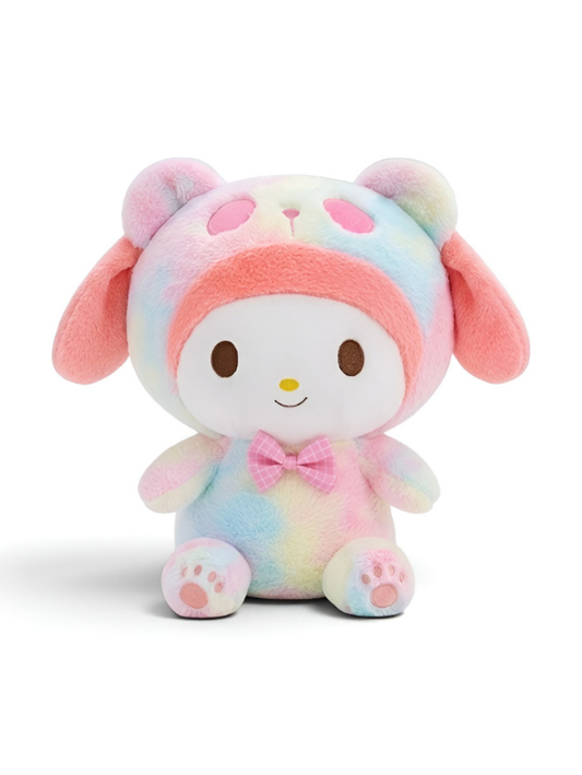 My Melody 10" Tie-Dye Bear Costume Plush – Sanrio Kawaii Soft Toy Collection ST11480.