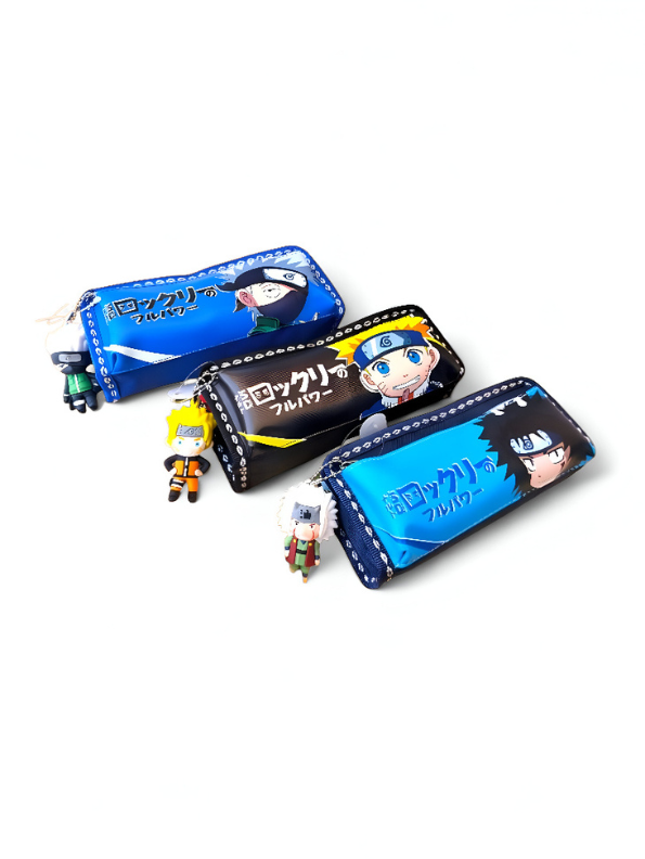 Naruto Anime Pencil Pouch | Kakashi, Naruto & Sasuke Themed Pen Case | Japanese Manga Stationery Organizer Gift NOVHBC-188990.