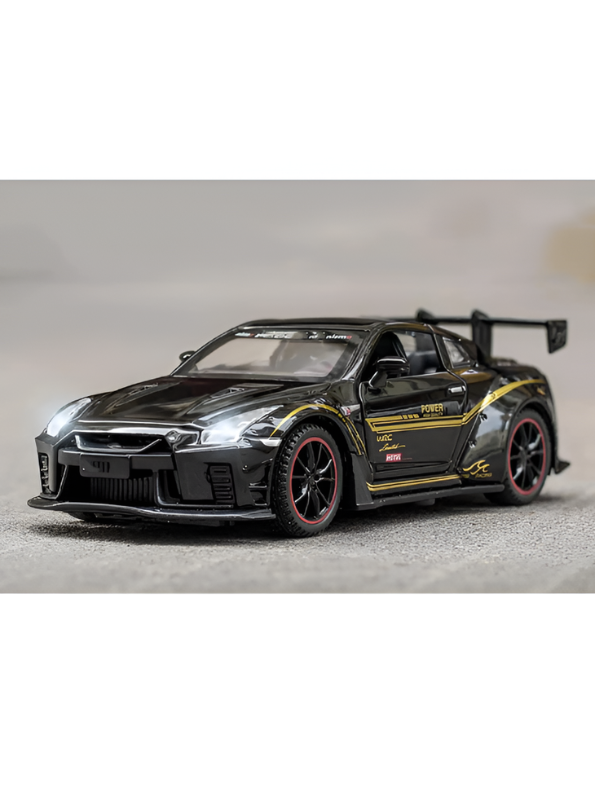 Nissan GT-R R35 Diecast Model Car 1:24 Scale with Smoke Effect Black LMI16818.