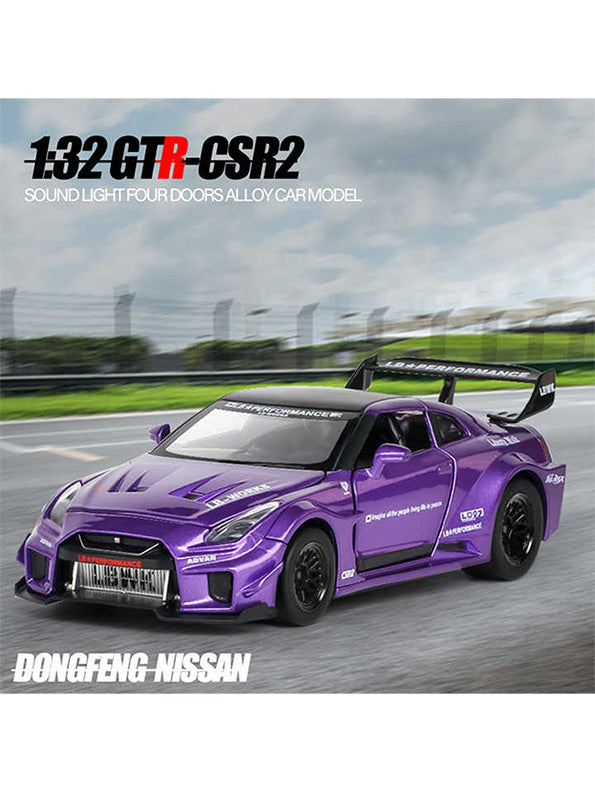 Nissan GTR CSR2 Model 1:24 Scale Diecast Car - Purple Metal Collectible | TV-O-24