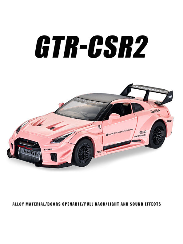 Nissan GTR CSR2 Model 1:24 Scale Diecast Car - Pink Metal Collectible | TV-O-24