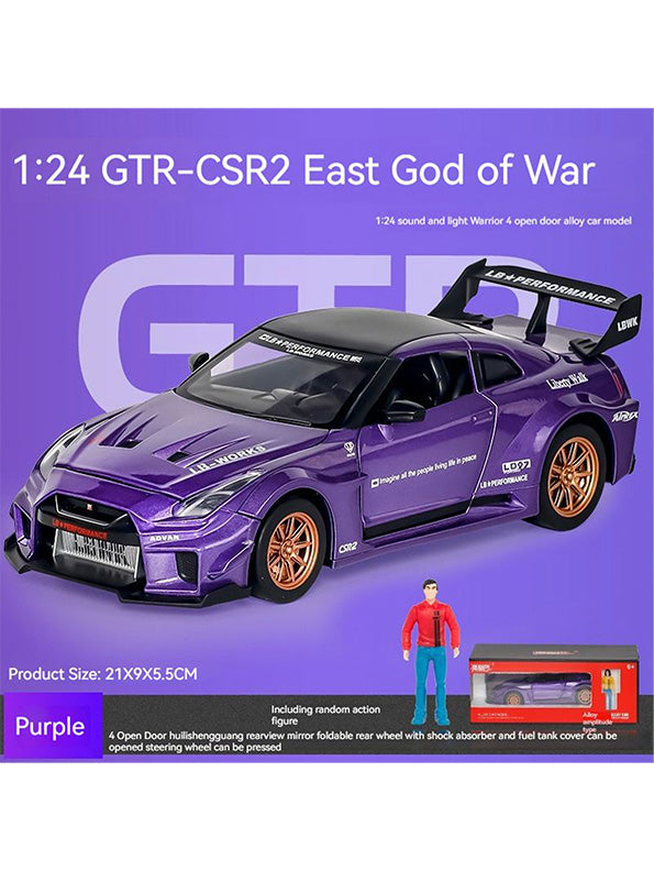 Nissan GTR CSR2 Model 1:24 Scale Diecast Car - Purple Metal Collectible | TV-O-24