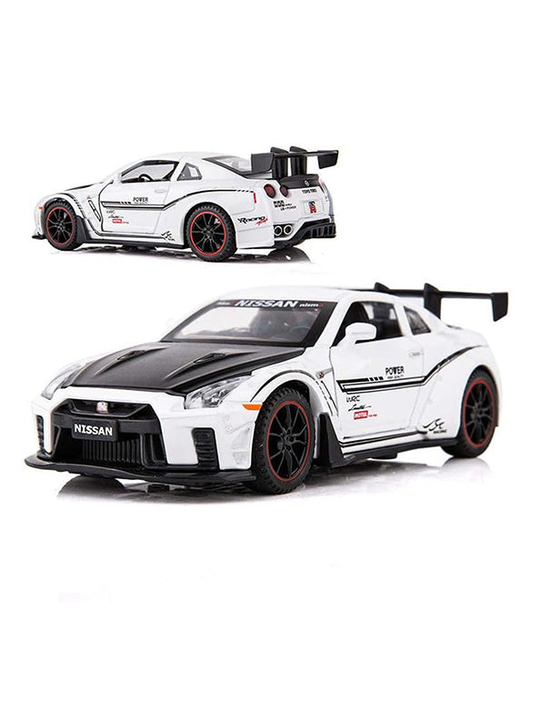 Nissan GTR R35 Racing Metal Model Diecast Car - White (L12-111) – Toyloft