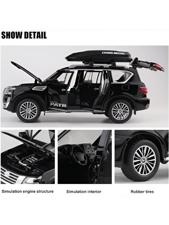 Nissan Patrol Diecast Model Car 1:32 Scale Alloy Metal Toy Car with Opening Doors for Collectors TV5652