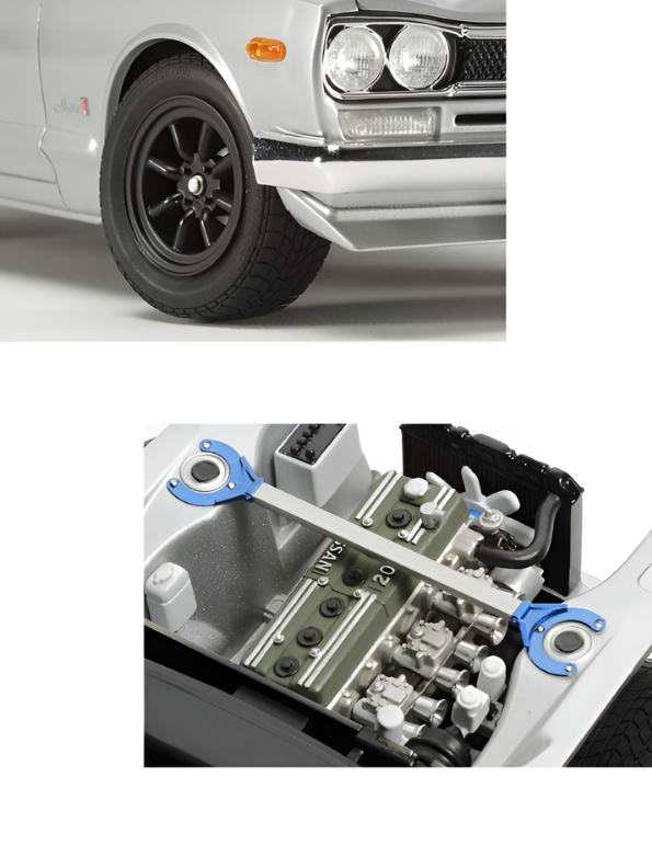 Nissan Skyline GT-R 2000 Hakosuka Diecast Model Car 1:22 Scale – Matte Silver Alloy Vintage Classic Muscle Car MD601