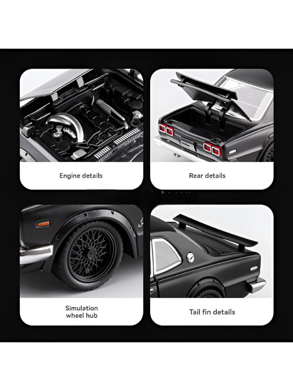 Nissan Skyline GT-R 2000 Hakosuka Diecast Model Car 1:22 Scale – Matte  Alloy Vintage Classic Muscle Car MD601