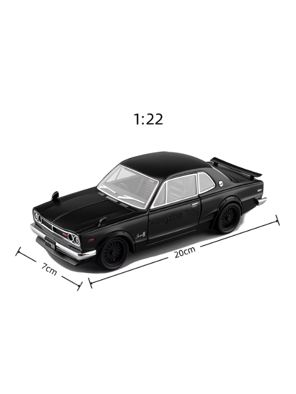 Nissan Skyline GT-R 2000 Hakosuka Diecast Model Car 1:22 Scale – Matte  Alloy Vintage Classic Muscle Car MD601