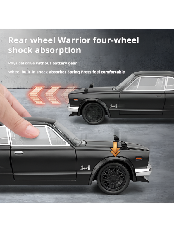 Nissan Skyline GT-R 2000 Hakosuka Diecast Model Car 1:22 Scale – Matte  Alloy Vintage Classic Muscle Car MD601