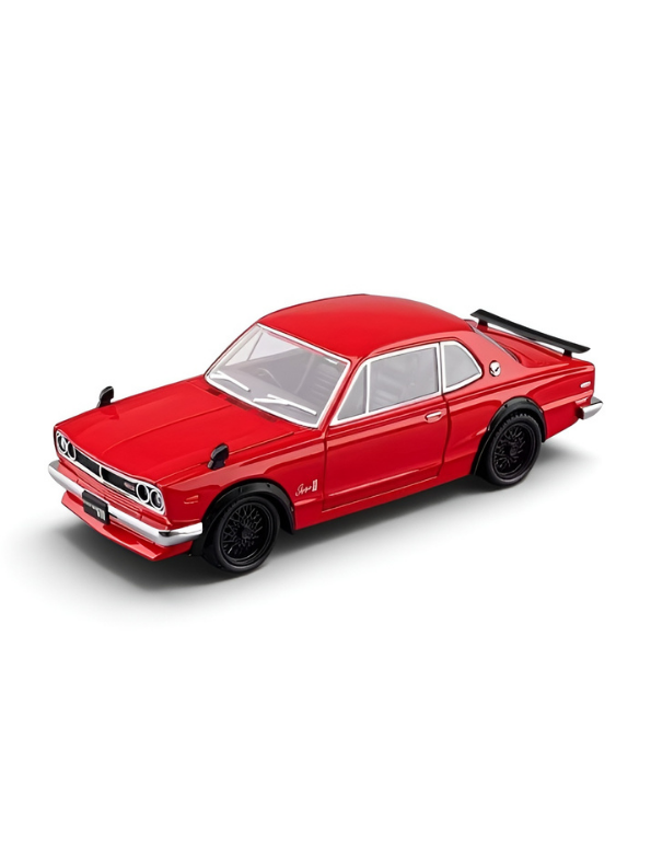 Nissan Skyline GT-R 2000 Hakosuka Diecast Model Car 1:22 Scale – Matte Red Alloy Vintage Classic Muscle Car MD601