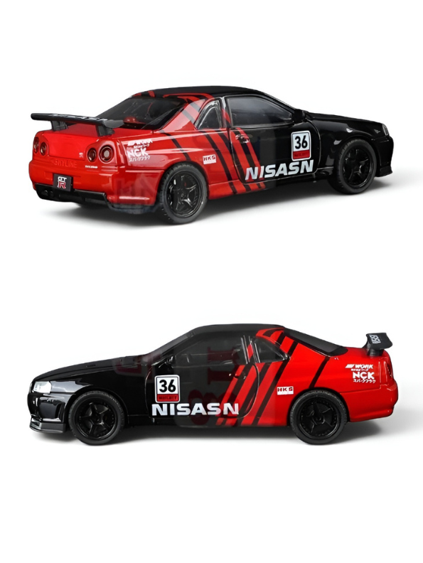 Nissan Skyline GT-R R34 Diecast Model Car 1:24 Scale Collectible Sports Car TV6300.