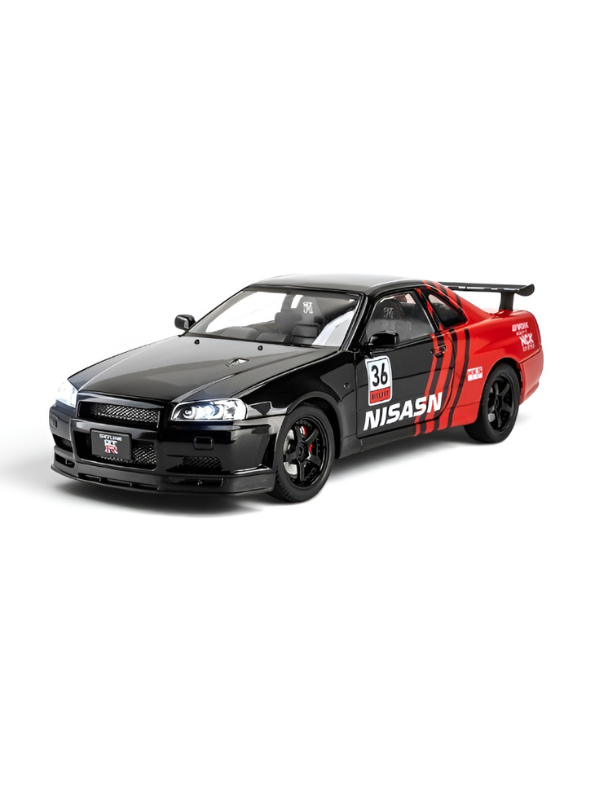 Nissan Skyline GT-R R34 Diecast Model Car 1:24 Scale Collectible Sports Car TV6300.