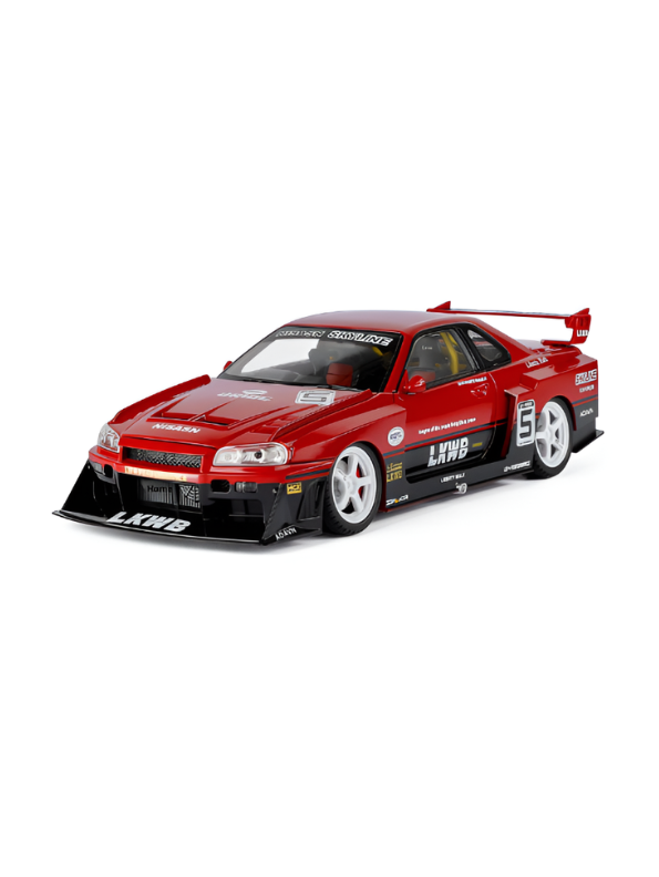Nissan Skyline GT-R R34 LBWK Diecast Model 1:24 Scale Car Collectible Red TV7185.