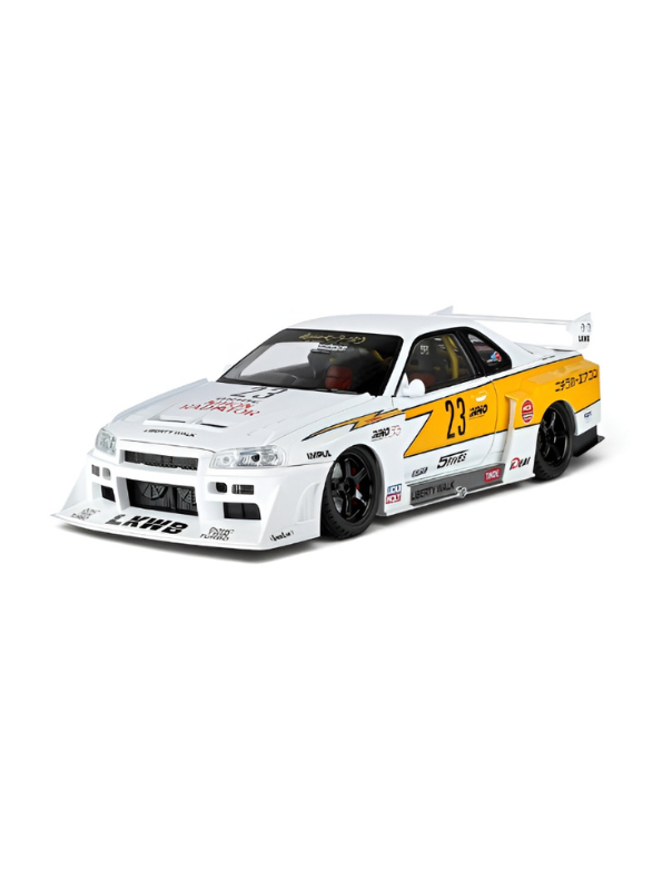 Nissan Skyline GT-R R34 LBWK Diecast Model Car 1:18 Scale Collectible TV6301.