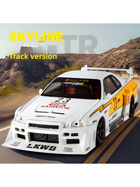 Nissan Skyline GT-R R34 LBWK Diecast Model Car 1:18 Scale Collectible TV6301.