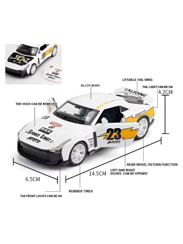 Nissan Skyline GT-R R34 LBWK Diecast Model Car 1:32 Scale Pull Back Toy TV6290.