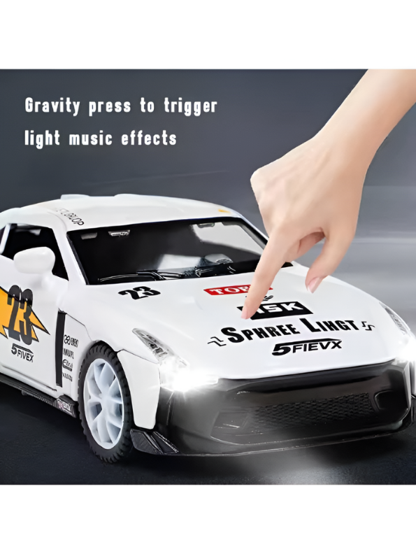 Nissan Skyline GT-R R34 LBWK Diecast Model Car 1:32 Scale Pull Back Toy TV6290.