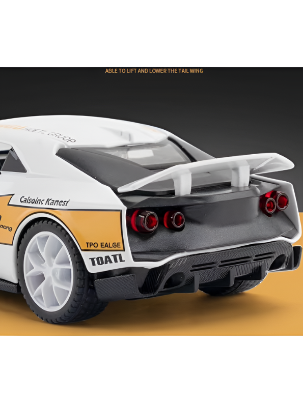 Nissan Skyline GT-R R34 LBWK Diecast Model Car 1:32 Scale Pull Back Toy TV6290.