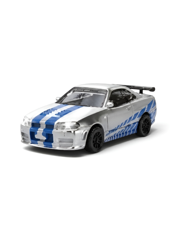 Nissan Skyline R34 GT-R Mini RC Car 1:64 Scale Alloy Drift Racing & Acrylic Display Box MD35