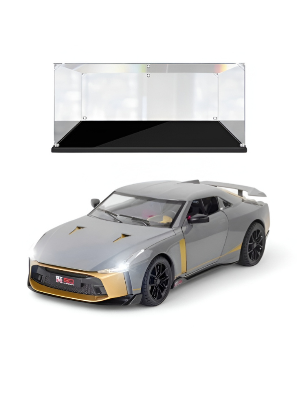 Nissan GT-R50 by Italdesign 1:24 Scale Diecast Model Car - Acrylic Transparent Box Grey TV6739.