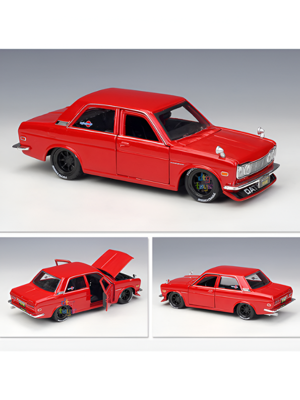 Nissan Skyline GT-R 2000 Hakosuka Diecast Model Car 1:22 Scale – Matte Red Alloy Vintage Classic Muscle Car MD601