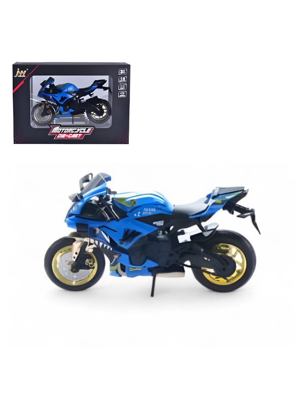 Nitro Blue Die-Cast Motorcycle Toy – Collectible & Durable Bike for Kids & Adults TV5735.