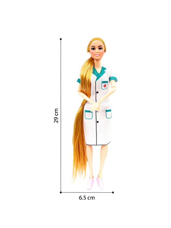 MediPlay – Nurse Doll Playset with Hospital Accessories | Barbie Inspired Doctor Role Play Toy for Girls | Caring Hospital Medical Kit Gift LMI11752.