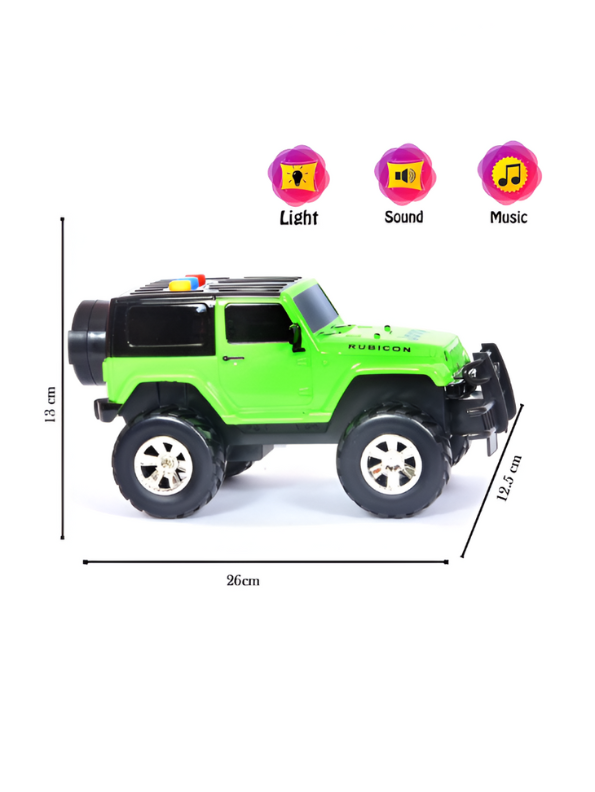 Off-Road Jeep – Pull Back Action Vehicle with Lights & Sounds | Durable & Fun Toy kids Green LMI13431.