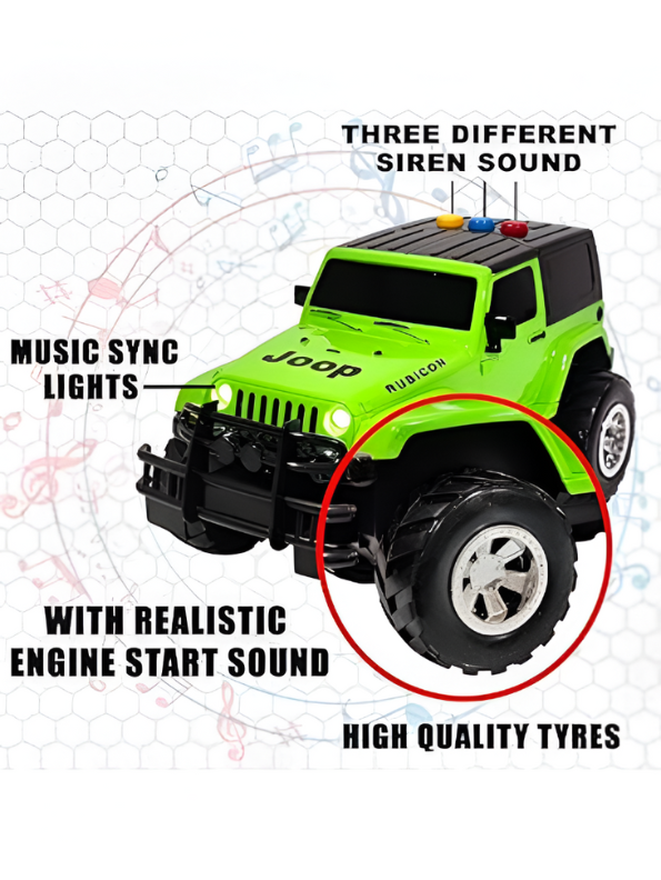 Off-Road Jeep – Pull Back Action Vehicle with Lights & Sounds | Durable & Fun Toy kids Green LMI13431.