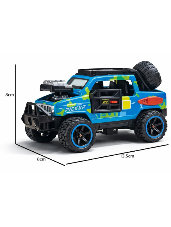 Off-Road Monster Pickup Toy Truck – Camo Design, Pull-Back Action, Spare Tire & Bull Bar - Free Car Inside - LMI16430.