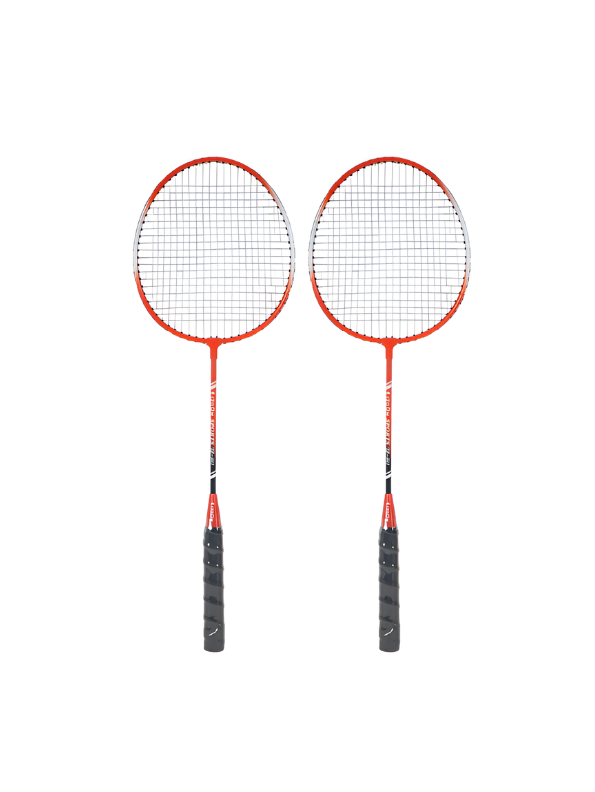 Orange 2-Piece Badminton Racket Set, High-Performance T-Joint Frame, Shock-Absorbing Comfort Handle, Includes Durable Racket Bag LMI1322
