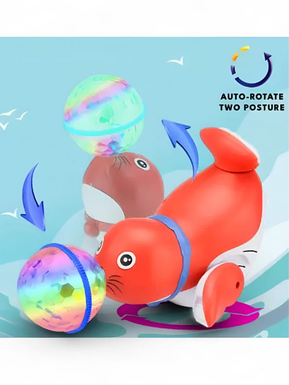 Orange Musical and Dancing Seal Toy for Kids (TV-N-24) - Interactive Light-Up Animal Toy with Fun Movements