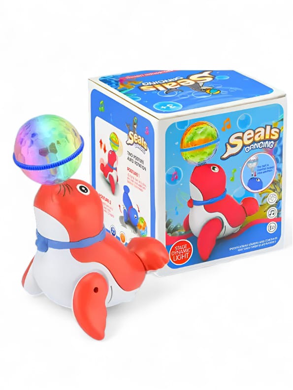 Orange Musical and Dancing Seal Toy for Kids (TV-N-24) - Interactive Light-Up Animal Toy with Fun Movements