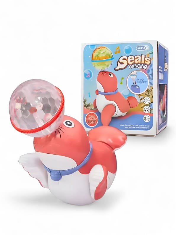 Orange Musical and Dancing Seal Toy for Kids (TV-N-24) - Interactive Light-Up Animal Toy with Fun Movements