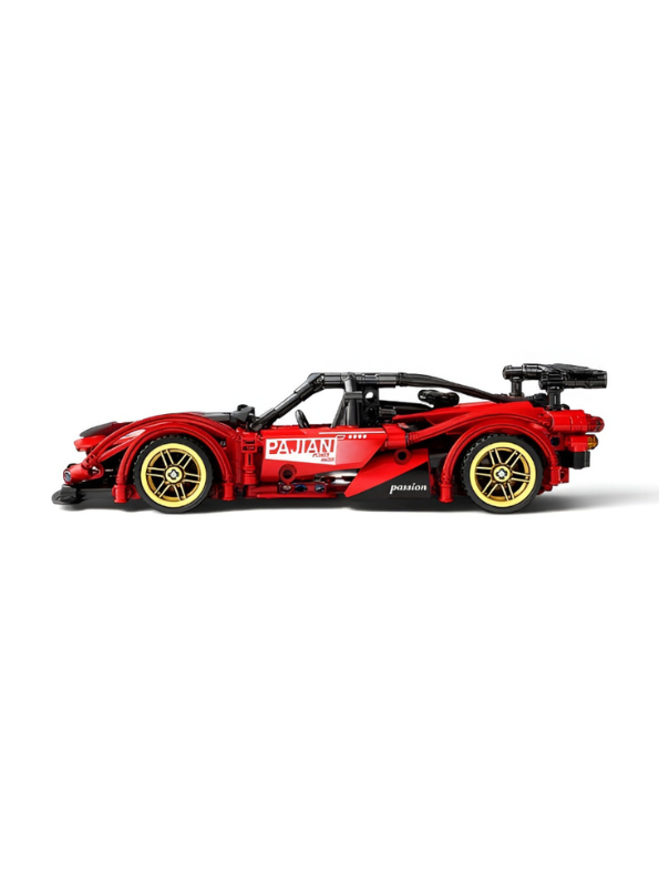 PAJIAN Red Supercar Technic Building Blocks – High-Speed Sports Car Model Construction Set MD64