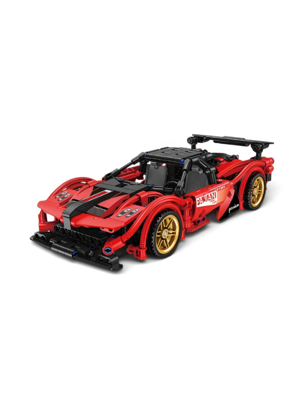 PAJIAN Red Supercar Technic Building Blocks – High-Speed Sports Car Model Construction Set MD64