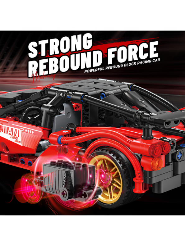 PAJIAN Red Supercar Technic Building Blocks – High-Speed Sports Car Model Construction Set MD64