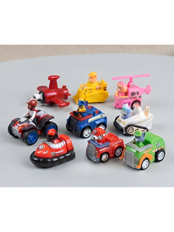 PAW Patrol Mini Vehicle Toy Set - 9 Pcs Rescue Dog Action Figures MD663